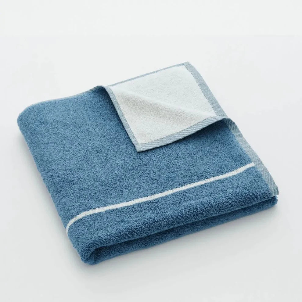 100% Organic Cotton Face Towels in Lake Stripe