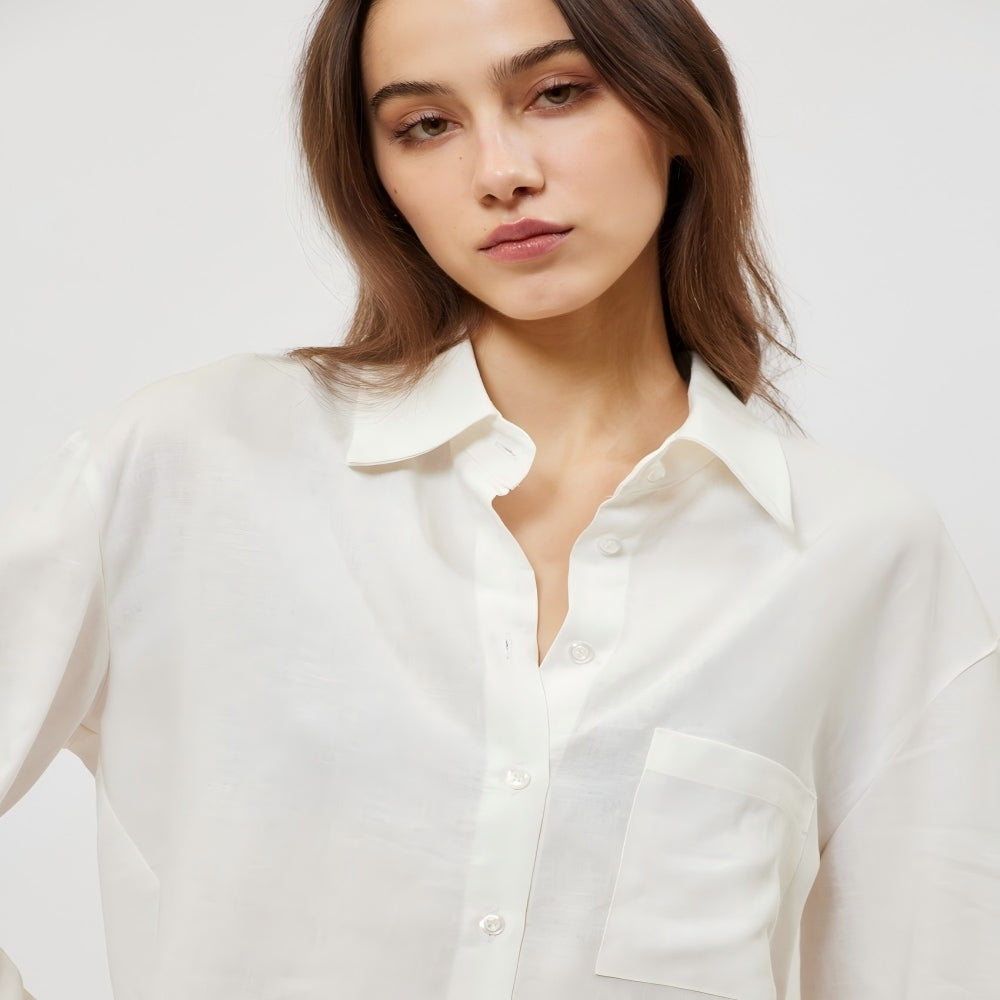 100% Linen Shirt in White