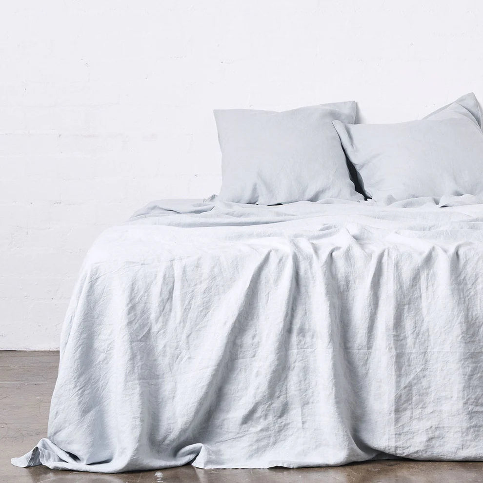 100% Linen Flat Sheet in Mist